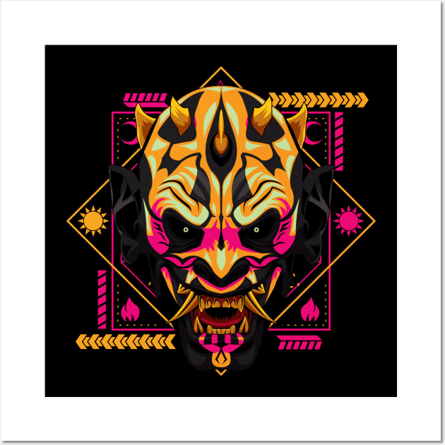 oni king mask Wall Art by SHINIGAMII